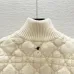 2025 D-ior Ecru Cannage Knit Cropped Zip-Up Cardigan #A54549