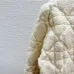 2025 D-ior Ecru Cannage Knit Cropped Zip-Up Cardigan #A54549