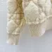 2025 D-ior Ecru Cannage Knit Cropped Zip-Up Cardigan #A54549
