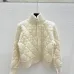 2025 D-ior Ecru Cannage Knit Cropped Zip-Up Cardigan #A54549