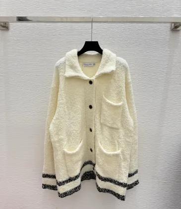 2025 D-ior Women's Wool Cardigan: Chic Collared Style with Functional Pockets and Exquisite Trim Details #A54856
