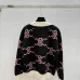 Celine Luxury Brand Women's Wool Cardigan V  neck Style with Colorful Logo Patterns and Gold  toned Buttons #A54845