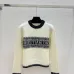 D-ior Women's Luxury Fluffy Knit Logo Sweater  Featuring Contrast Christian D-ior Signature Intarsia and Cozy Crew Neckline. #A56312