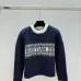 D-ior Women's Luxury Fluffy Knit Logo Sweater  Featuring Contrast Christian D-ior Signature Intarsia and Cozy Crew Neckline. #A56312