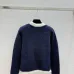 D-ior Women's Luxury Fluffy Knit Logo Sweater  Featuring Contrast Christian D-ior Signature Intarsia and Cozy Crew Neckline. #A56312