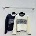 D-ior Women's Luxury Fluffy Knit Logo Sweater  Featuring Contrast Christian D-ior Signature Intarsia and Cozy Crew Neckline. #A56312