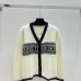 D-ior Women's Luxury Fluffy Knit Logo Sweater  Featuring Contrast Christian D-ior Signature Intarsia and Cozy Crew Neckline. #A56313