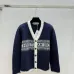 D-ior Women's Luxury Fluffy Knit Logo Sweater  Featuring Contrast Christian D-ior Signature Intarsia and Cozy Crew Neckline. #A56313