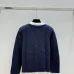 D-ior Women's Luxury Fluffy Knit Logo Sweater  Featuring Contrast Christian D-ior Signature Intarsia and Cozy Crew Neckline. #A56313