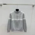 D-ior Women's Luxury Houndstooth Knit Zip-Up Jacket Sweater Featuring Elegant Mock Turtleneck and Sophisticated Wool Blend Texture #A56314