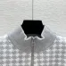 D-ior Women's Luxury Houndstooth Knit Zip-Up Jacket Sweater Featuring Elegant Mock Turtleneck and Sophisticated Wool Blend Texture #A56314