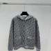 D-ior Women's Luxury Knit Hoodie Jacket, Featuring Signature Oblique Monogram Jacquard and Sporty Button-Up Silhouette with Hood. #A56315