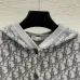 D-ior Women's Luxury Knit Hoodie Jacket, Featuring Signature Oblique Monogram Jacquard and Sporty Button-Up Silhouette with Hood. #A56315