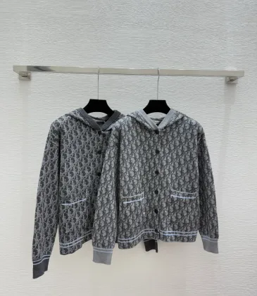 D-ior Women's Luxury Knit Hoodie Jacket, Featuring Signature Oblique Monogram Jacquard and Sporty Button-Up Silhouette with Hood. #A56315 D-ior Women's Luxury Knit Hoodie Jacket, Featuring Signature Oblique Monogram Jacquard and Sporty Button-Up Silhouette with Hood. #A56315