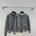 D-ior Women's Luxury Knit Hoodie Jacket, Featuring Signature Oblique Monogram Jacquard and Sporty Button-Up Silhouette with Hood. #A56315