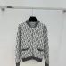 D-ior Women's Luxury Monogram Zip-Up Knit Bomber Jacket, Featuring Signature Oblique Jacquard and Two Convenient Front Pockets. #A56309