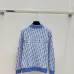 D-ior Women's Luxury Monogram Zip-Up Knit Bomber Jacket, Featuring Signature Oblique Jacquard and Two Convenient Front Pockets. #A56309