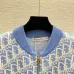D-ior Women's Luxury Monogram Zip-Up Knit Bomber Jacket, Featuring Signature Oblique Jacquard and Two Convenient Front Pockets. #A56309
