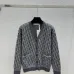 D-ior Women's Luxury Monogram Zip-Up Knit Bomber Jacket, Featuring Signature Oblique Jacquard and Two Convenient Front Pockets. #A56310