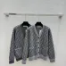 D-ior Women's Luxury Monogram Zip-Up Knit Bomber Jacket, Featuring Signature Oblique Jacquard and Two Convenient Front Pockets. #A56310