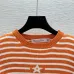 D-ior Women's Striped Crewneck Knit Sweater with Star and Logo #A54829