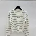 D-ior Women's Striped Knit Sweater with Embossed Pattern and Logo #A54571