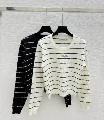 D-ior Women's Striped Knit Sweater with Embossed Pattern and Logo #A54571