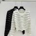 D-ior Women's Striped Knit Sweater with Embossed Pattern and Logo #A54571