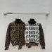 Fendi Women's Luxury High-Neck Sweater, Featuring Iconic All-Over FF Monogram Pattern and Cozy Fuzzy Knit Texture. #A56329