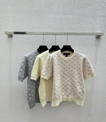 Ladies LV Monogram Knit Short Sleeve Crew Neck Blouse #A62508 Ladies LV Monogram Knit Short Sleeve Crew Neck Blouse #A62508