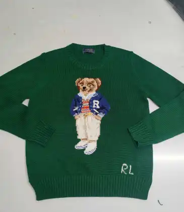 Ralph Lauren Polo Little Pony~ Autumn Winter New R Embroidered Baseball Jacket Cartoon Bear Sweater Loose Lazy Style Versatile Knitwear #A58642 Ralph Lauren Polo Little Pony~ Autumn Winter New R Embroidered Baseball Jacket Cartoon Bear Sweater Loose Lazy Style Versatile Knitwear #A58642