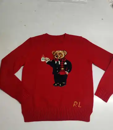 Ralph Lauren Polo Little Pony~ Autumn Winter New R Embroidered Baseball Jacket Cartoon Bear Sweater Loose Lazy Style Versatile Knitwear #A58644 Ralph Lauren Polo Little Pony~ Autumn Winter New R Embroidered Baseball Jacket Cartoon Bear Sweater Loose Lazy Style Versatile Knitwear #A58644