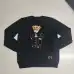 Ralph Lauren Polo Little Pony~ Autumn Winter New R Embroidered Baseball Jacket Cartoon Bear Sweater Loose Lazy Style Versatile Knitwear #A58647
