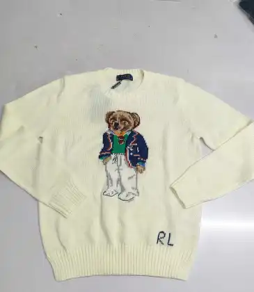 Ralph Lauren Polo Little Pony~ Autumn Winter New R Embroidered Baseball Jacket Cartoon Bear Sweater Loose Lazy Style Versatile Knitwear #A58649 Ralph Lauren Polo Little Pony~ Autumn Winter New R Embroidered Baseball Jacket Cartoon Bear Sweater Loose Lazy Style Versatile Knitwear #A58649