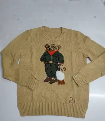 Ralph Lauren Polo Little Pony~ Autumn Winter New R Embroidered Baseball Jacket Cartoon Bear Sweater Loose Lazy Style Versatile Knitwear #A58650 Ralph Lauren Polo Little Pony~ Autumn Winter New R Embroidered Baseball Jacket Cartoon Bear Sweater Loose Lazy Style Versatile Knitwear #A58650