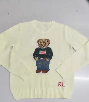 Ralph Lauren Polo Little Pony~ Autumn Winter New R Embroidered Baseball Jacket Cartoon Bear Sweater Loose Lazy Style Versatile Knitwear #A58652 Ralph Lauren Polo Little Pony~ Autumn Winter New R Embroidered Baseball Jacket Cartoon Bear Sweater Loose Lazy Style Versatile Knitwear #A58652