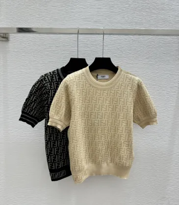 Women's FF Monogram Knit Short Sleeve Crew Neck Top #A62507 Women's FF Monogram Knit Short Sleeve Crew Neck Top #A62507