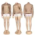 Gucci Designer Women Chic Monogram Print Cropped Baseball Jacket #A62502