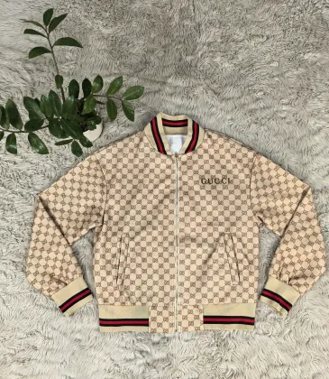 Gucci Designer Women Chic Monogram Print Cropped Baseball Jacket #A62502