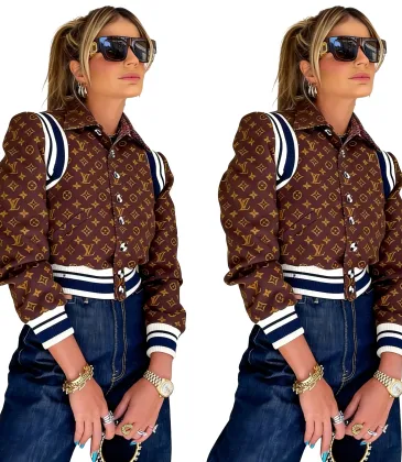 LV Chic Monogram Print Cropped Baseball Jacket #A62499