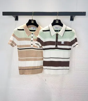 Chanel Monogram Knit Short Sleeve Crew Neck Blouse #A63659