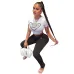 Prada Two-piece set including a new cross-border European and American independent website high street fashion brand letter-printed short-sleeved T-shirt and long pants #A64627