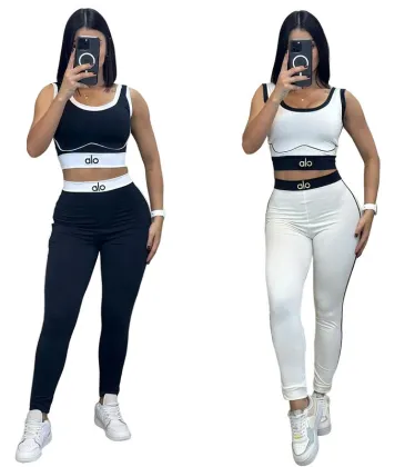 new fashion alo yoga sports vest pants running fitness waist-tightening women's clothing two-piece set #A51025 new fashion alo yoga sports vest pants running fitness waist-tightening women's clothing two-piece set #A51025